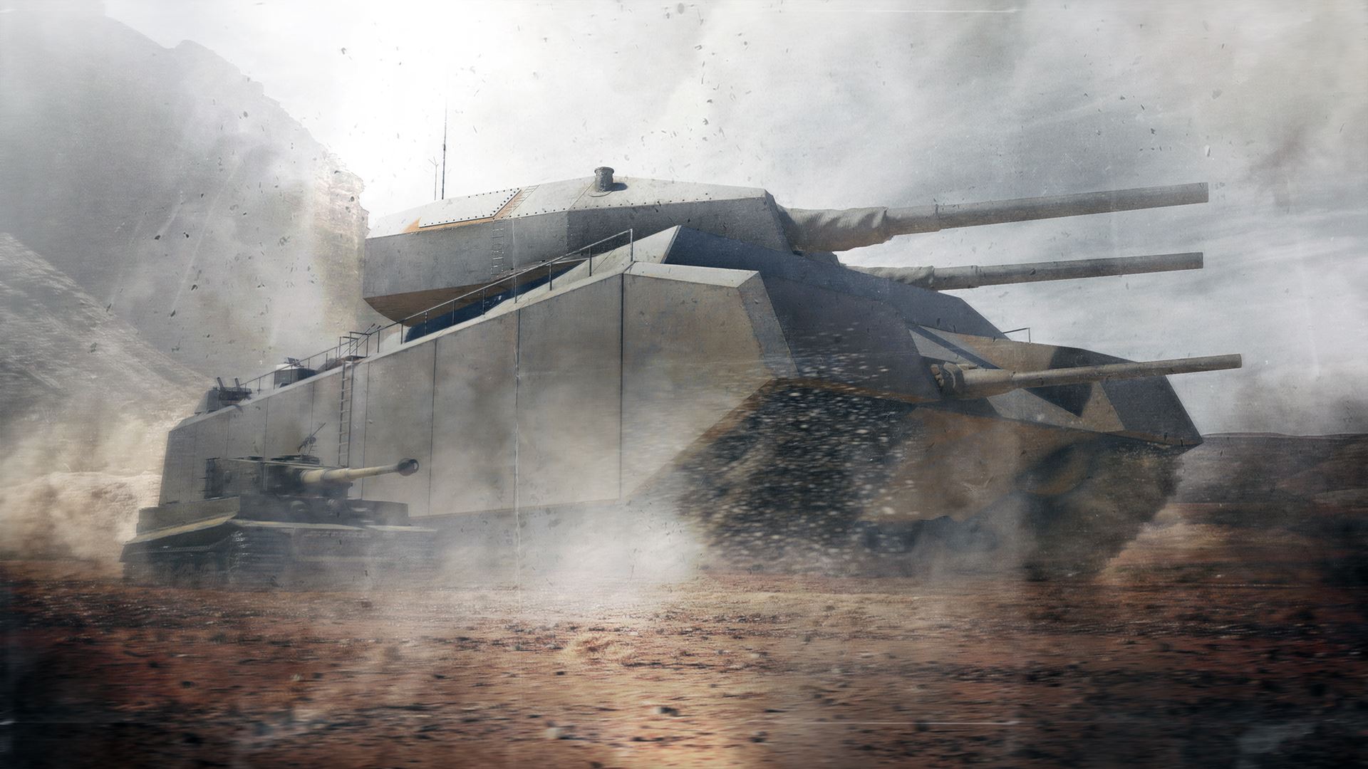 Disajn nemeckého tanku P1000 ''Potkan'' ktorý nikdy nebol postavený. Ako hlavnú palebnú silu mal mať dve námorné zbrane.